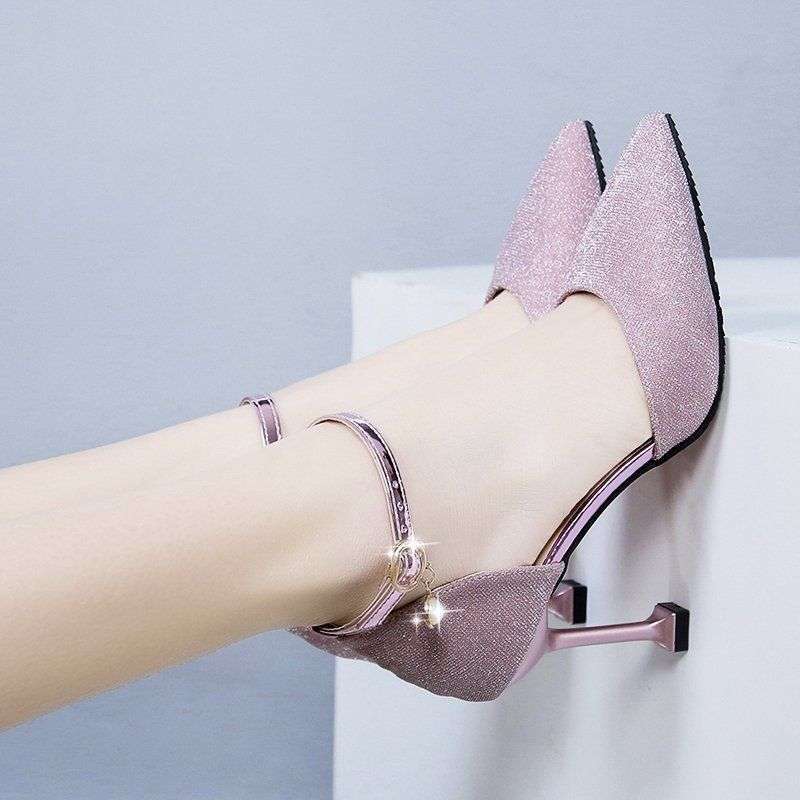 Medium Heel High Heels Thin Heel New Shallow Mouth Pointed Head Women Autumn Fairy Korean Version Fashion Versatile Bag Head Single Shoes Women