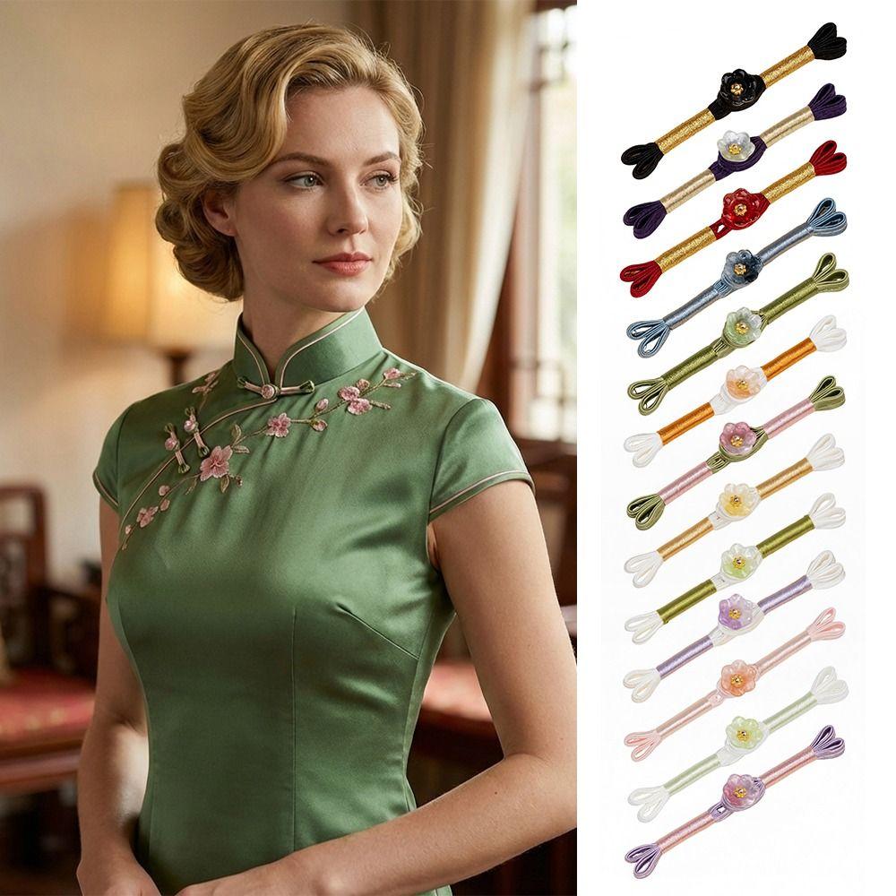 5pcs Floral Cheongsam Buttons Chinese Knot Clothing Closures Buttons  DIY Clothing Sewing Supplies