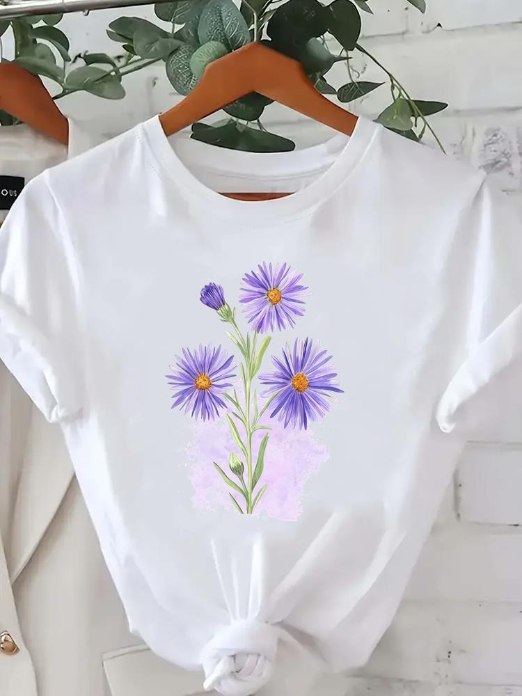 (Asian Size) 90s watercolor butterfly Printed Clothing Female Top Fashion Graphic Short Sleeve T-shirts Casual T Shirt  Lady Women Tee