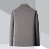 Men's Winter Wool Coat with Detachable Down Liner - Thickened, Double-Sided, Short, Lapel Style for Middle-Aged Men
