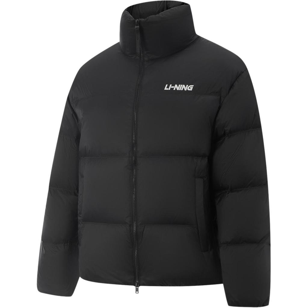 Li-Ning Sports Lifestyle Series Zipper Versatile Stand Collar Letter Casual Sports Down Jacket Unisex Jacket AYMV427-2