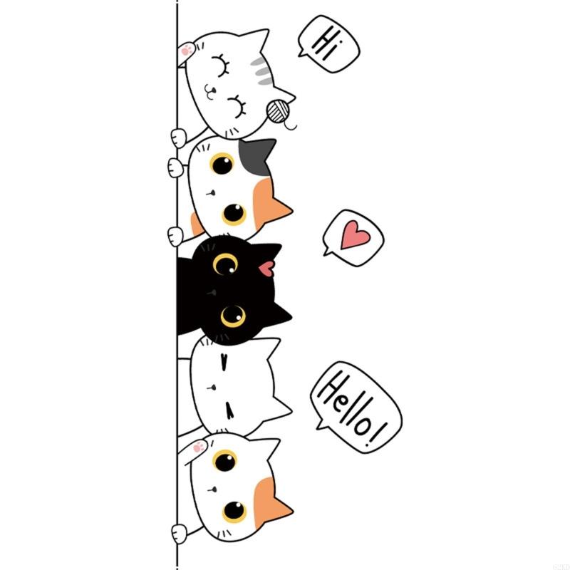62KD Lovely Cartoon Themed Door Sticker Door Decal For Living Area Easy Apply Waterproof Home Decoration