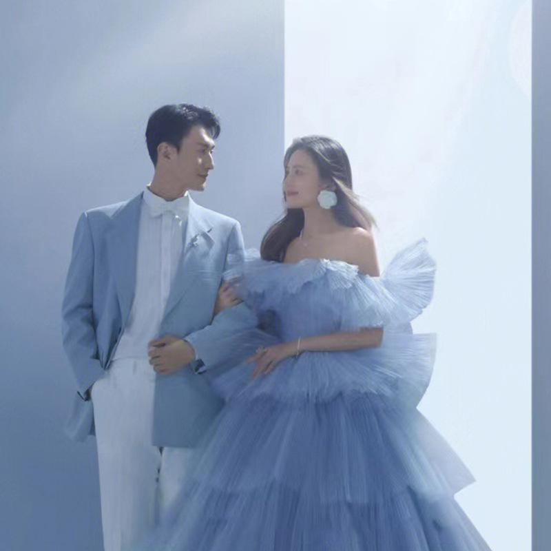 Сукня-топ-труба світла весільна сукня 2025 новий одяг весільна сукня пара кольорова пряжа Морі вечірня сукня