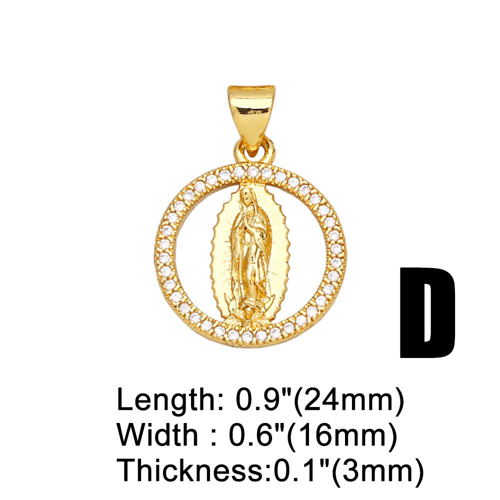 OCESRIO White Crystal Virgin Mary Pendant for Necklace Copper Gold Plated Heart Water Drop Amulet Jewelry Making Supply Pdtb067
