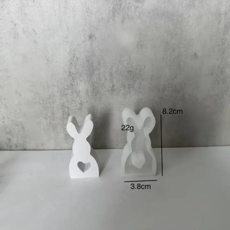 Easter Cute Rabbit Silicone Moulds Gypsum Car Mounted Incense Expanding Gypsum Decoration Mold Aromatherapy Candle Resin Molds