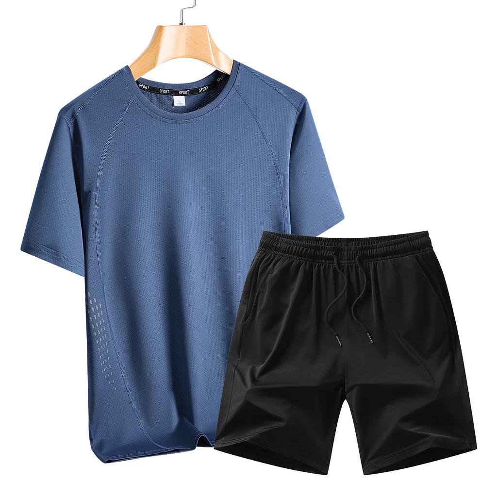 Summer Running Fitness Set Men's Outdoor Men's Leisure Set Two Piece Set