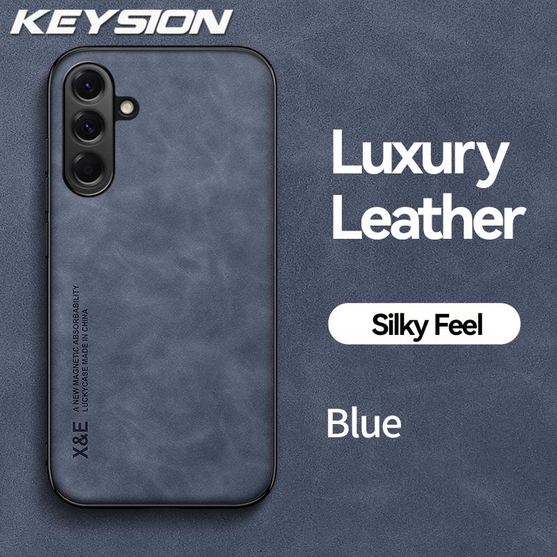 

KEYSION Роскошный Ретро Чехол из ПУ кожи для Samsung A17 5G Мягкий Силикон+ПК Ударопрочная Задняя Крышка для Телефона для Galaxy A17 5G for Samsung A17 5G синий