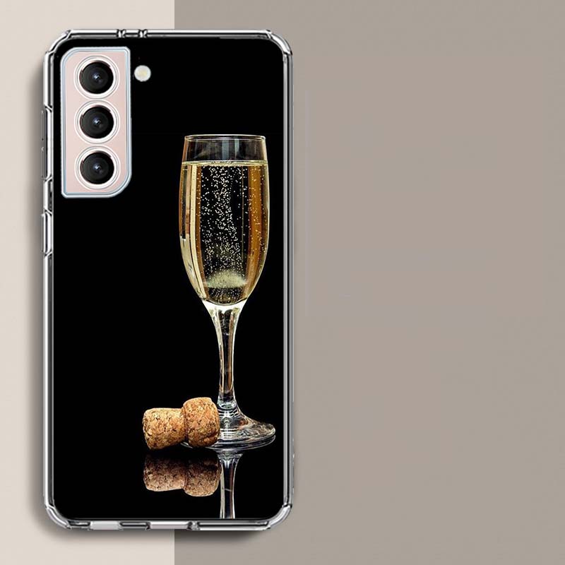 Open Champagne to Celebrate Phone Case For Samsung Galaxy S25 Edge S24 S23 FE S21 S20 S10 Plus S22 S26 Ultra Cover Clear Cases T