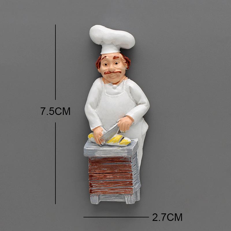 Κινούμενα σχέδια δημιουργικός σεφ ψωμιού μαγνήτης ψυγείου 3d μαγνήτες ψυγείου Στιγκομάνια ψυγείου χαρακτήρων κινουμένων σχεδίων δώρα διακόσμησης σπιτιού