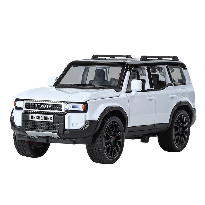1/32 Toyota 2024 PRADO Land Cruiser Alloy Car Model Diecast Metal Off-road Vehicles Car Model Sound and Light Childrens Toy Gift
