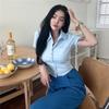 Pure Desire Slim Fit White Shirt: Sexy, Waist-Cinched, Short Summer Top for Women 2025