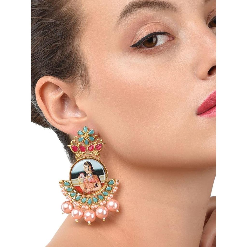 Combo of 2 Gold Tone Padmavati Inspired Dangle Earring For Women