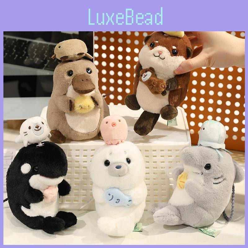 Animal Themed Marine Plush Toy Otter Seal Whale Shark Keychain Gift Pendant