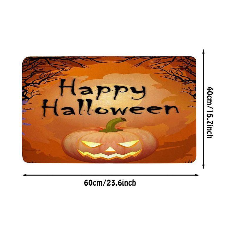 2pcs Halloween Foot Mats Ethnic Festival Decorative Floor Mats Easy To Take Care of Door Mats