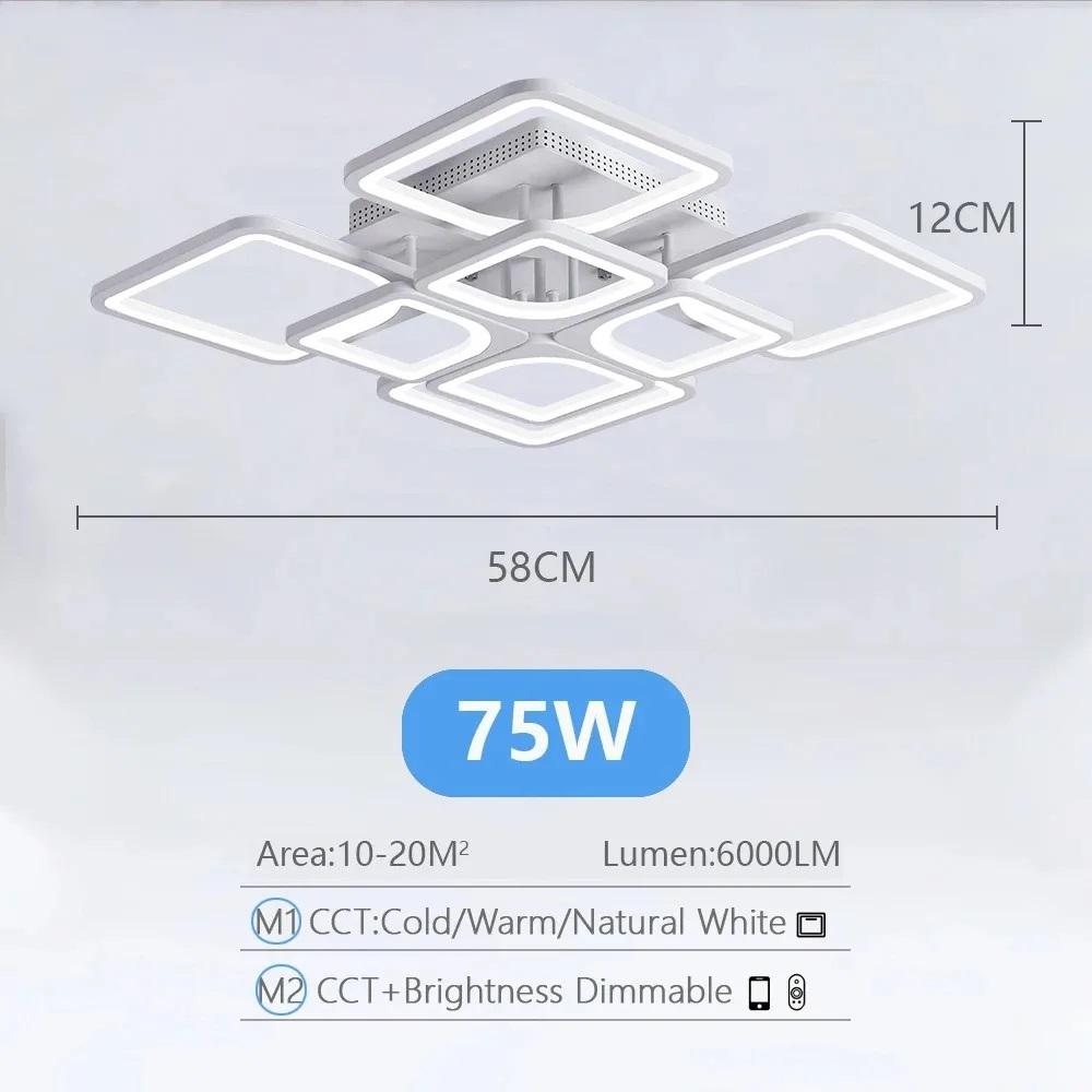 LED Modern Chandelier Living Room Bedroom Kitchen Remote Control Dimmable Luxury Lamp Ceiling Light Home Lighting Fixture