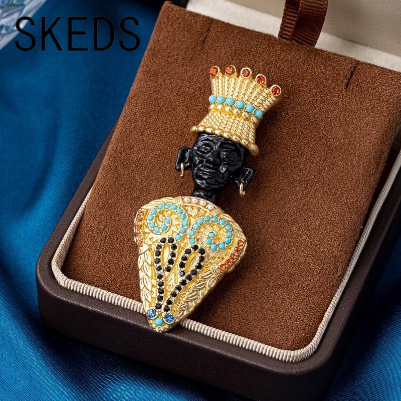 

SKEDS Креативная Черная Жемчужная Серия Брошь Ретро Экзотический Стиль Фигурка Шефа Булавка Брошь Аксессуар для Дам и Господ Ювелирные изделия