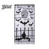 Halloween Tablecloth Door Curtain Lace Spider Web Fireplace Cover Scary Skeleton Witch Mysterious Fabric Bat Print Window Drapes for Home