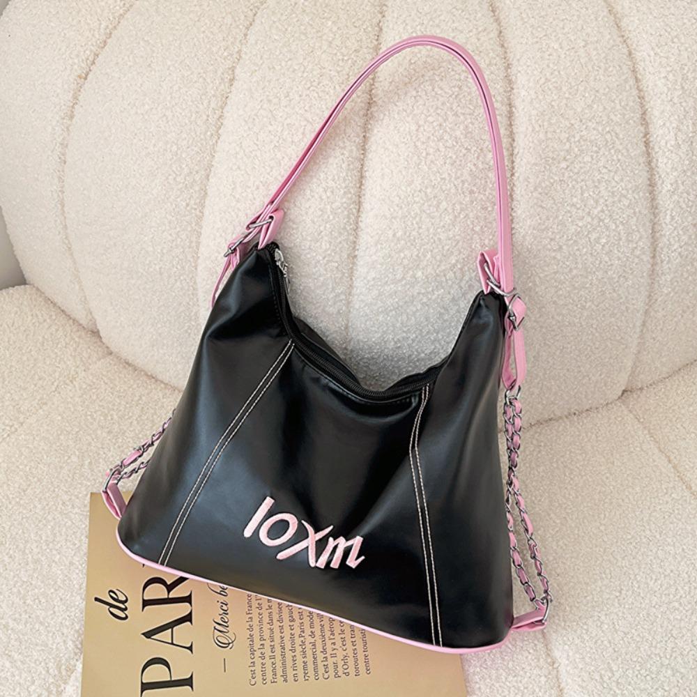 

Texture PU Korean Style Backpack Crossbody Bag Armpit Handbag Sweet Y2K Tote Bags Women чёрный