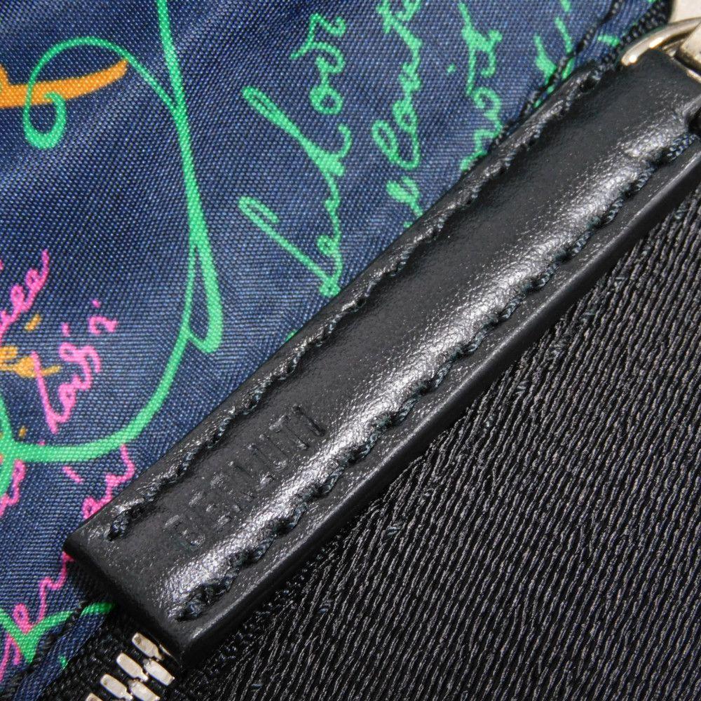Used 11828 Chillout Nylon Scritto Tote 7924 New Logo All-Over Print Multicolor Shoulder Bag Calligraphy Navy Men's from