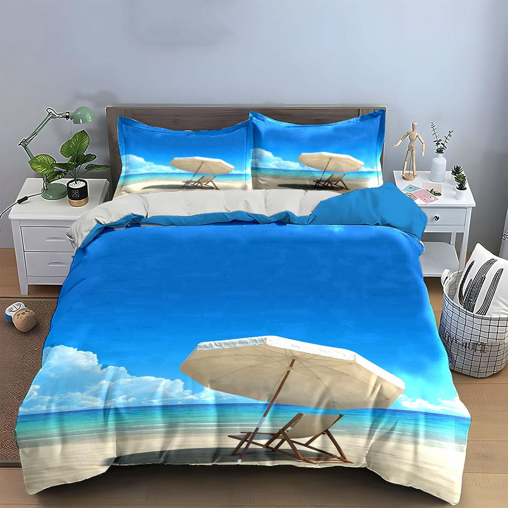 Beach umbrella and chair. Bedding sets Duvet cover sets Duvet covers Pillowcases(1 * Duvet Cover 2 * Pillowcases without duvet insert)