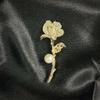 2026 New Crystal Rose Flower Brooch for Women Gold Color Metal Pins Imitation Pearl Bohemian Crystal Luxury Women's BroochesGood Product