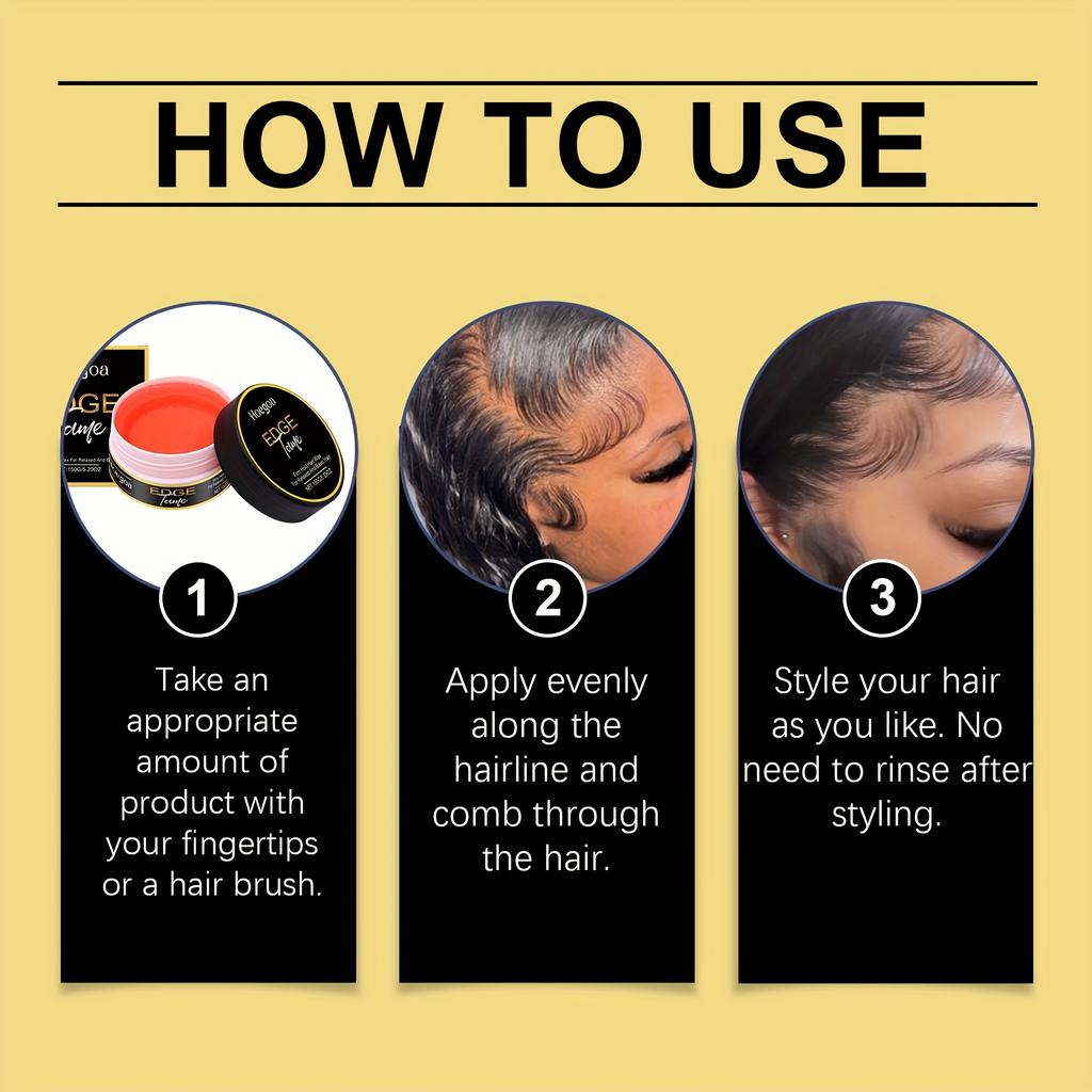 Natürliches Edge Control Wachs mit Olivenöl Feuchtigkeitsspendendes Finish Starker Halt Lang anhaltend Nicht fettend für Perücken Haarstyling Gel Creme