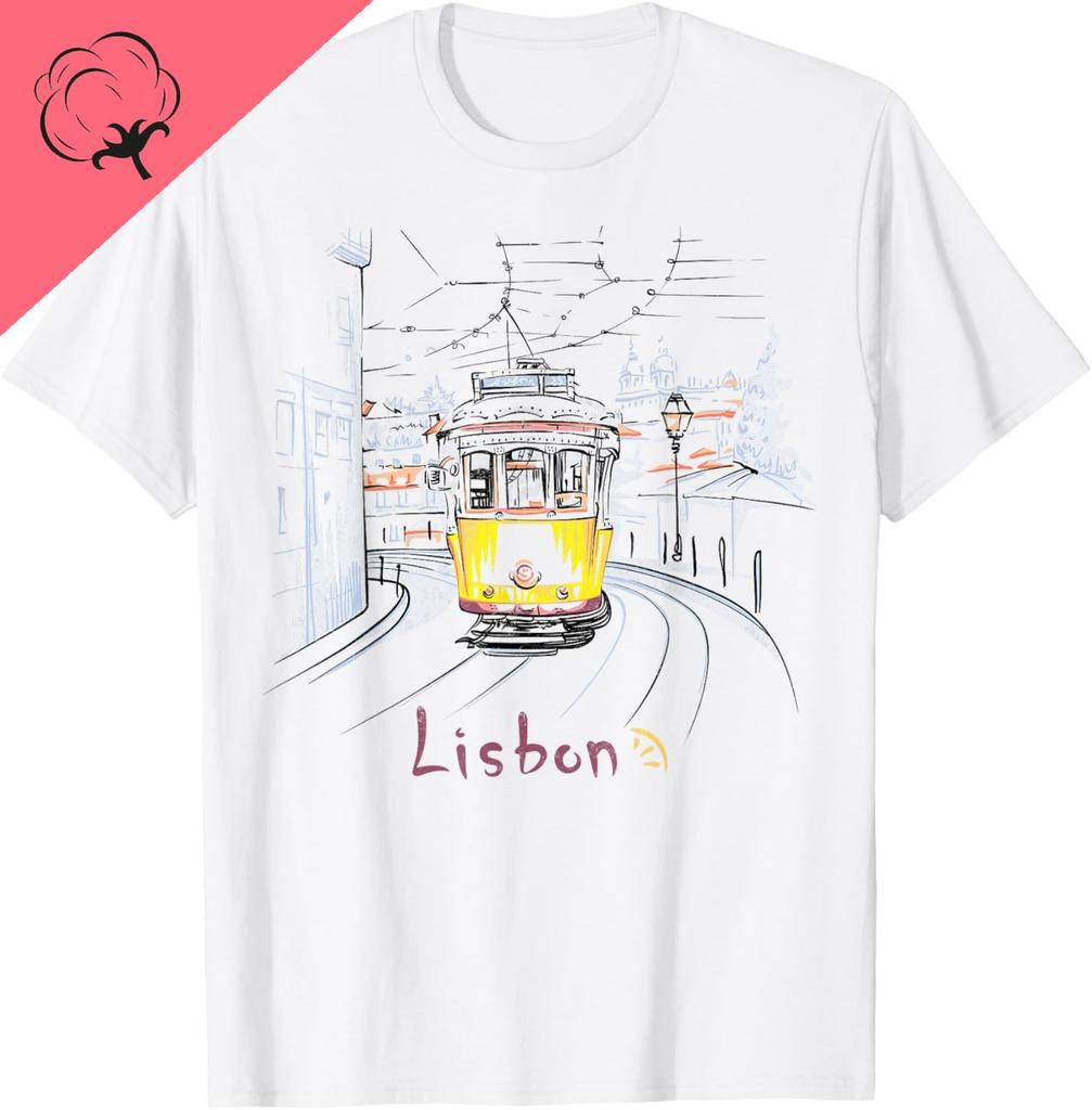 Travel Europe Portugal Lisbon Portuguese Vacation Souvenir TShirt Breathable and Comfortable Cotton Tee Ropa Hombre
