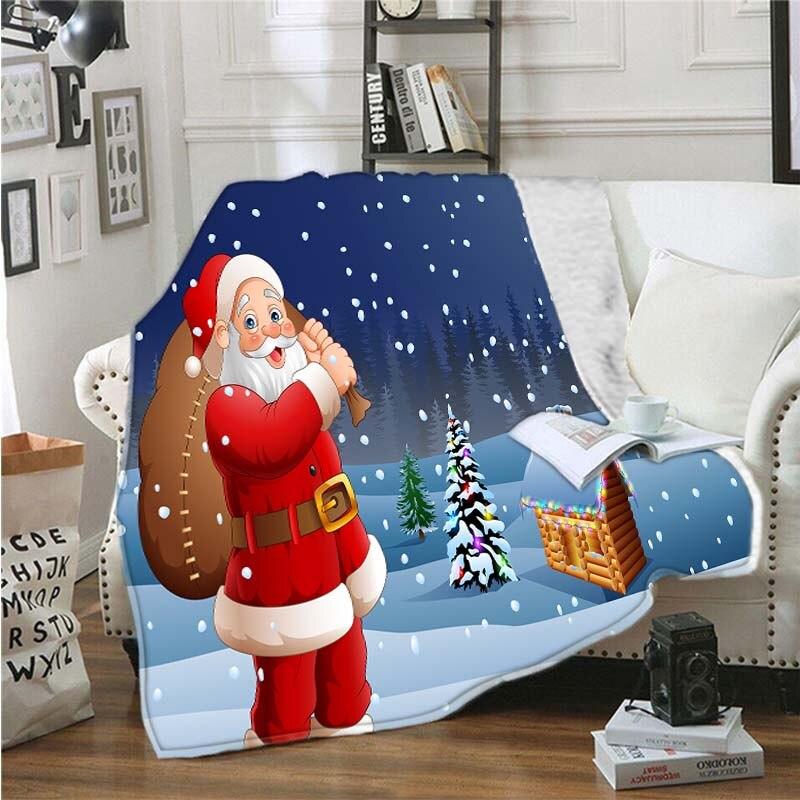 

Ковдра з Різдвом М яка плюшева ковдра Ковдра Санта-Клауса Фланелева ковдра Плюшева ковдра для дитячого ліжка Диван Ковдра Диван 75x90cm