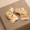 Exaggerated Design Irregular Pleated Petal Earrings Niche Personalized Flower Stud Earrings Retro Atmospheric Earrings