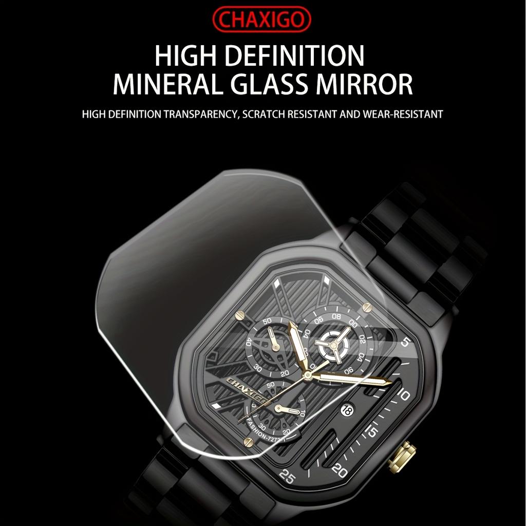 Luxury Men Clock Luminous Calendar Week Man Wristwatch Sports Stainless Steel Quartz Men's Watches