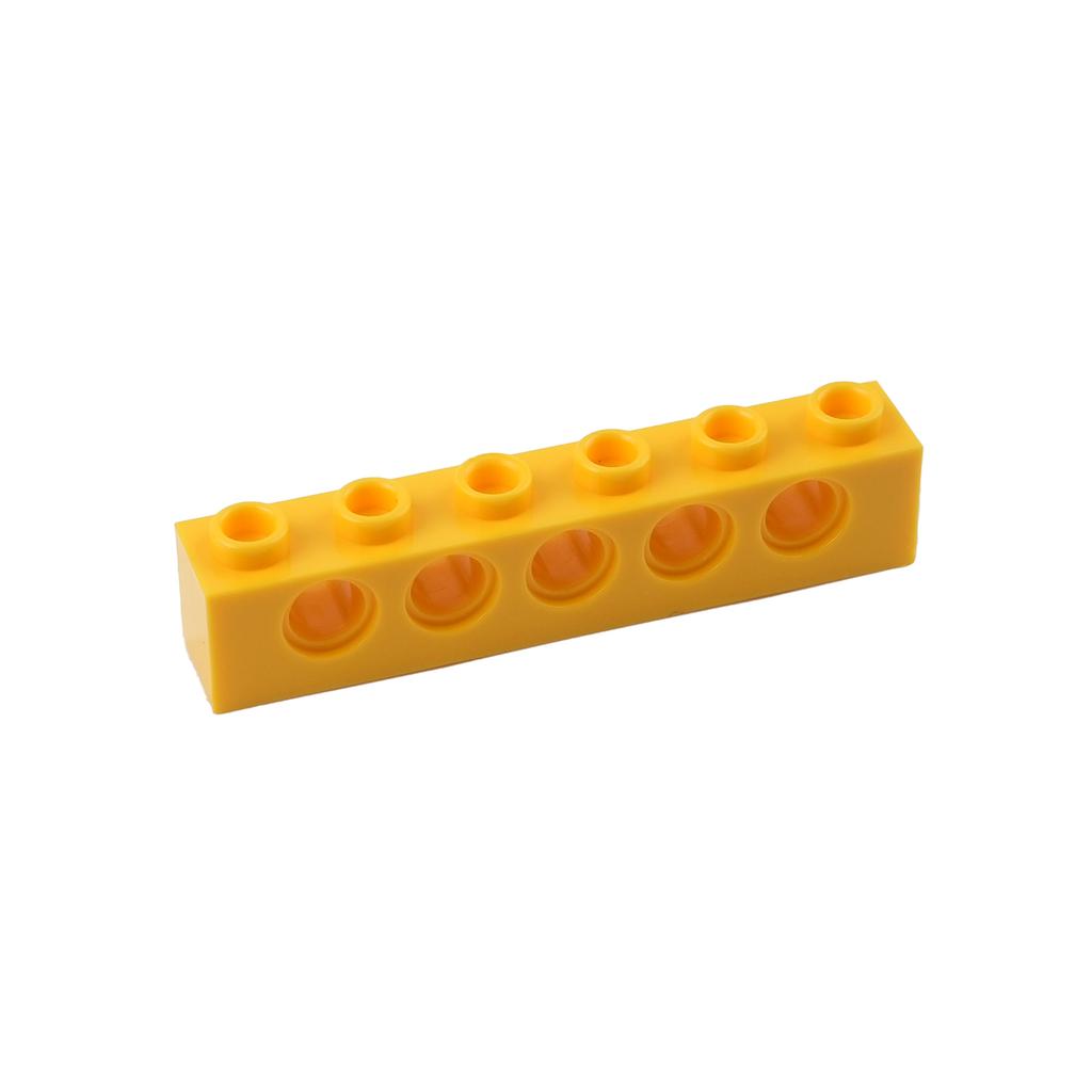 20PCS Yellow Beam Holes Technology Building Blocks Parts MOC 2730/3894/3700/6541/3895 Perforated Assembly Toy Bricks Accessories