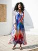EDOLYNSA Snazzy Oversized ženy Domácí oblečení Plážové oblečení Oblečení Caftan Kaftan Plavky Přikrývky Dům Župan Župan Q1634