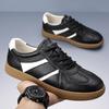 [Baseconet] Leather Casual Shoes, Soft Leather, Platform Sole, Lightweight Cushioning, Suitable for Commuting and School (BLACK, Adult, 26.5 cm, Measu