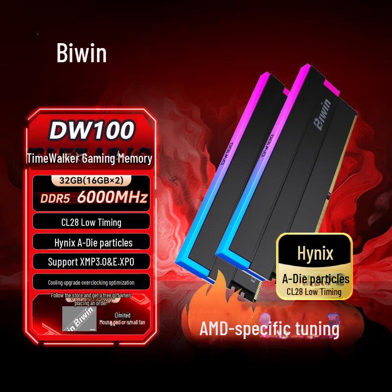 

BIW DDR5 6000MHz CL28 DW100 RGB Desktop Memory Module