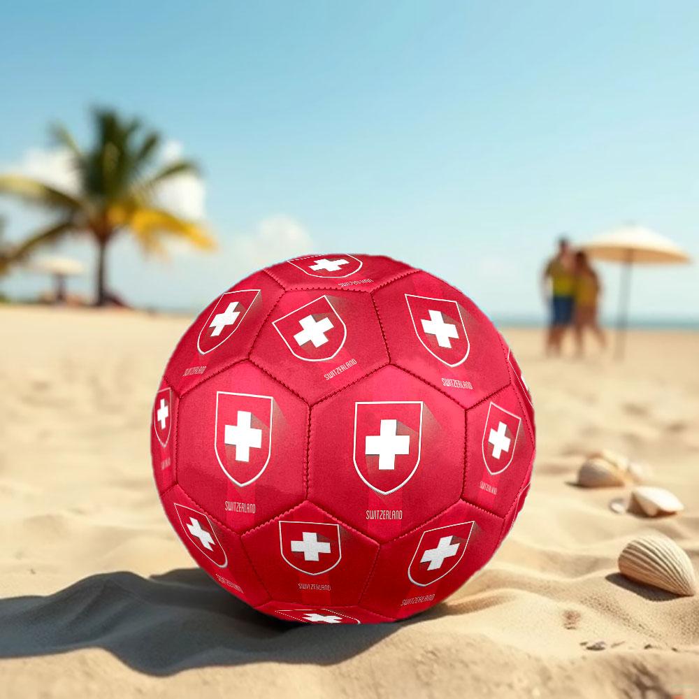 Switzerland National Football Size 5 Soccer Ball, Machine-Stitched PVC, Durable & High Bounce, All Ages Fit, Fan Merchandise, Matches & Outdoor Use.