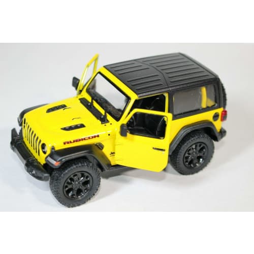 KiNSMART - Jeep Wrangler Rubicon Off-Road 4x4 5-Inch 1:34 Scale Diecast Model Replica Toy Car (Yellow Hardtop)