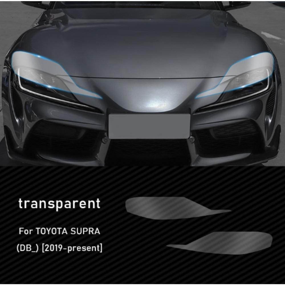TPU Headlight Protective Film for Toyota Supra 2019-2025 Clear & Smoked Anti-Scratch Blackened / Headlight Film чёрный