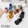 10Pairs Non Slip Short Ankle Socks Thin Short Hosiery Casual Invisible Boat Socks  Summer