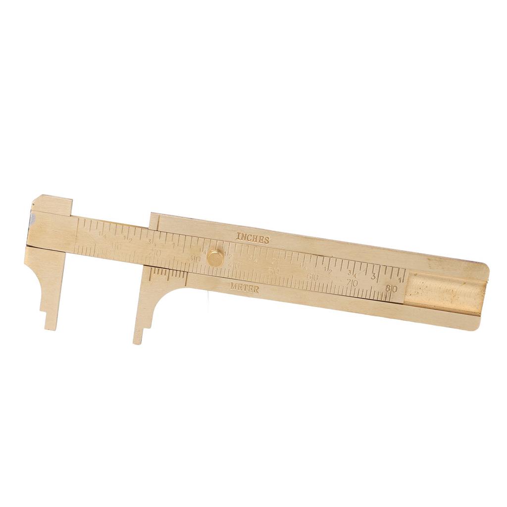 Vernier Caliper Brass Metric Inch Dual Scales Retro Style Measuring Tool for Repair 80mm Scale