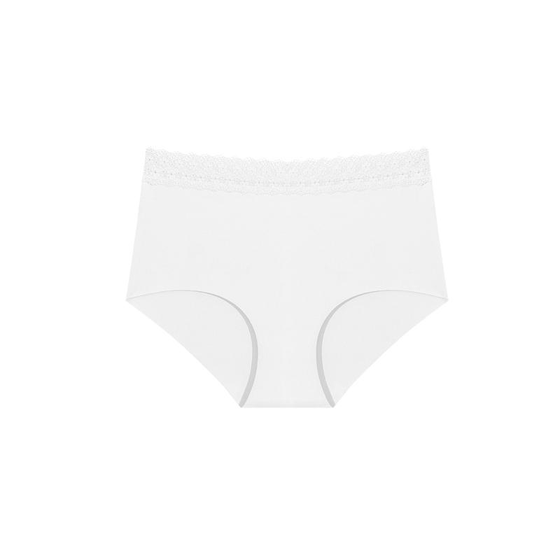 1pcs Women's High Waisted Plus Size Lace Waist Seamless Underwear, Fully Covered Hip Hugging Breathable Underwear, High-quality Comfortable Underwear