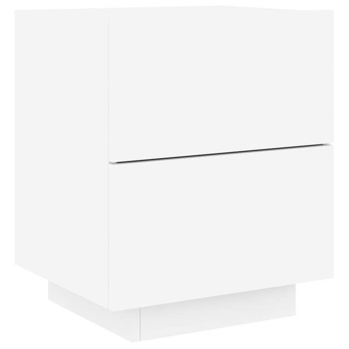 VidaXL Armoire de Chevet avec Lumières LED, Table de Chevet avec 7 Tiroirs, Table de Nuit avec Rangement Chambre, Moderne, 836735