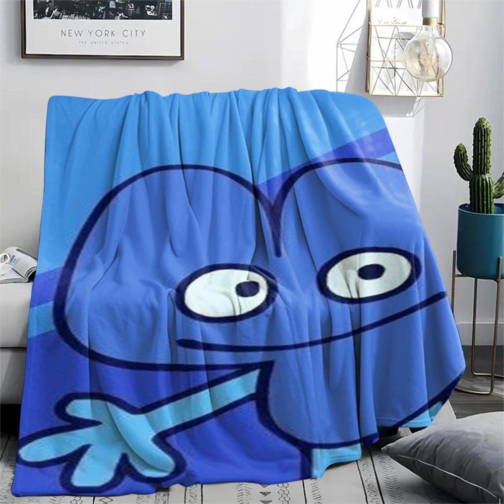 1Pc BFDI Game Print Flannel Blanket, High quality Comfortable for All Seasons, Home Decor, Warmth and Comfort, Perfect for Christmas Gifts 08