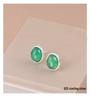 S925 Sterling Silver Green Chalcedony Egg-Shaped Earrings - Elegant, Retro, Versatile Women's Accessories for Mother's Day.