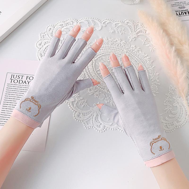 Women's UV-Protection Fingerless Gloves for Driving & Cycling - Non-Slip, Breathable, Half-Finger Design