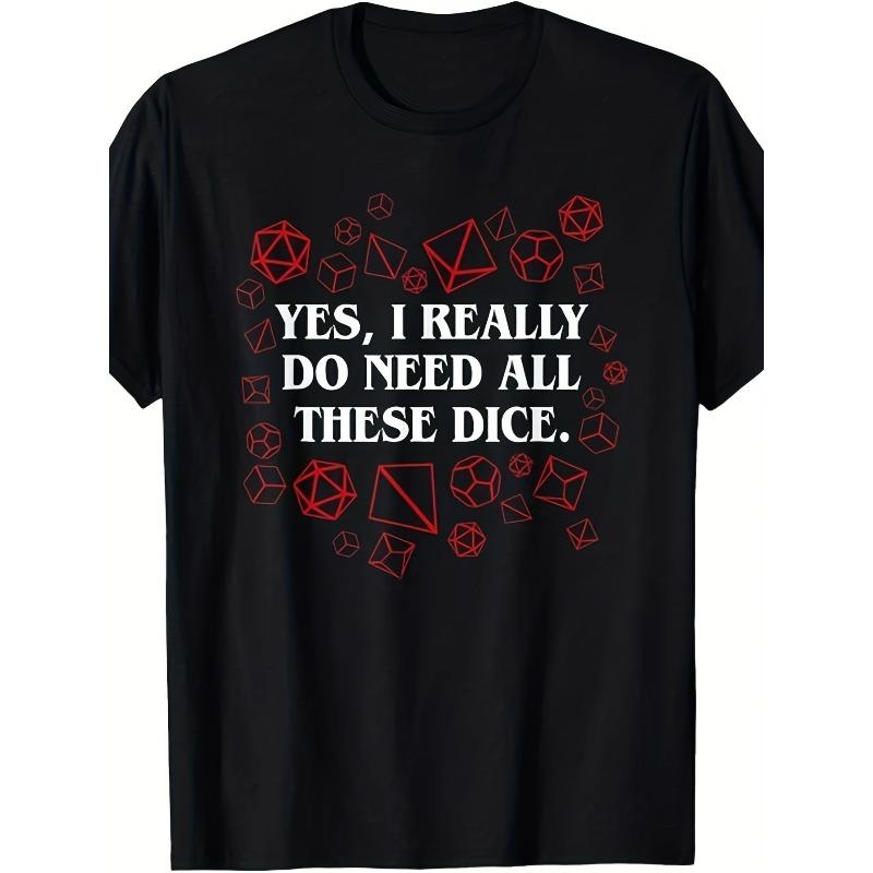 

European sizes Men s Retro D20 Dice T-Shirt - Funny Roleplaying Game Graphic Tee with Polyhedral Dice Set Design 4XL чорний