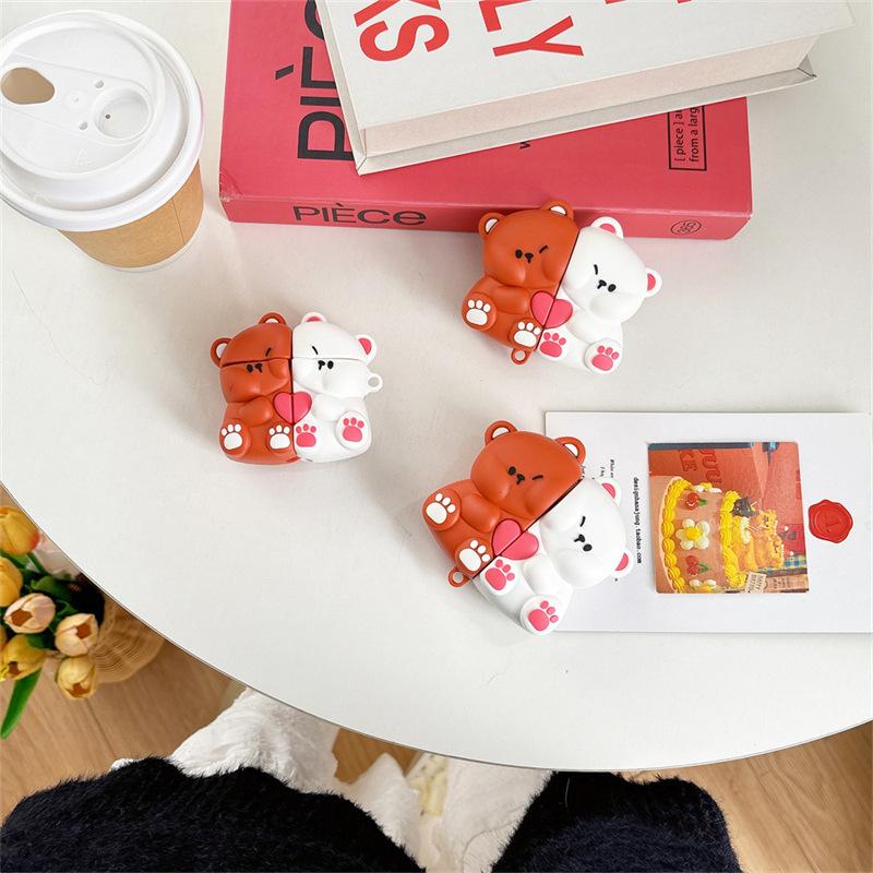 Love sticker bear applies to Apple AirPods1 bluetooth wireless earphone cover 1/1/1 generation pro1 silicone cute