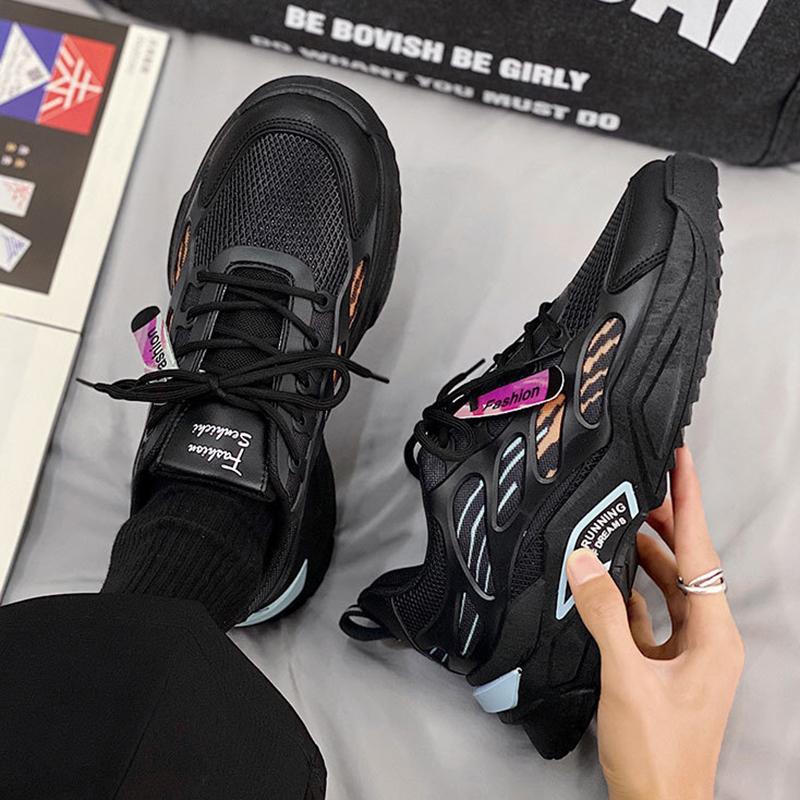Fashion 2024 Men Casual Shoes Summer Heighten Sneakers Breathable Lace-Up Men's Sport Running Shoe Fashion Man Thick Soles Mesh Footwear