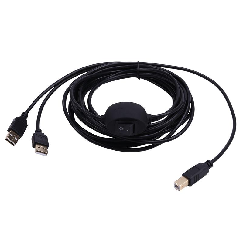 

Кабель-розгалужувач для принтера 2-в-1, USB A на B, штекер-штекер, для принтерів HP, Canon, Samsung, розгалужувач для двох комп ютерів Black B