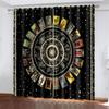 Ancient Egypt Eyes African Pharaoh Lion Black Gold Light Filtering  Window Drapes For Living Space Bedroom Space Window Drape Decor