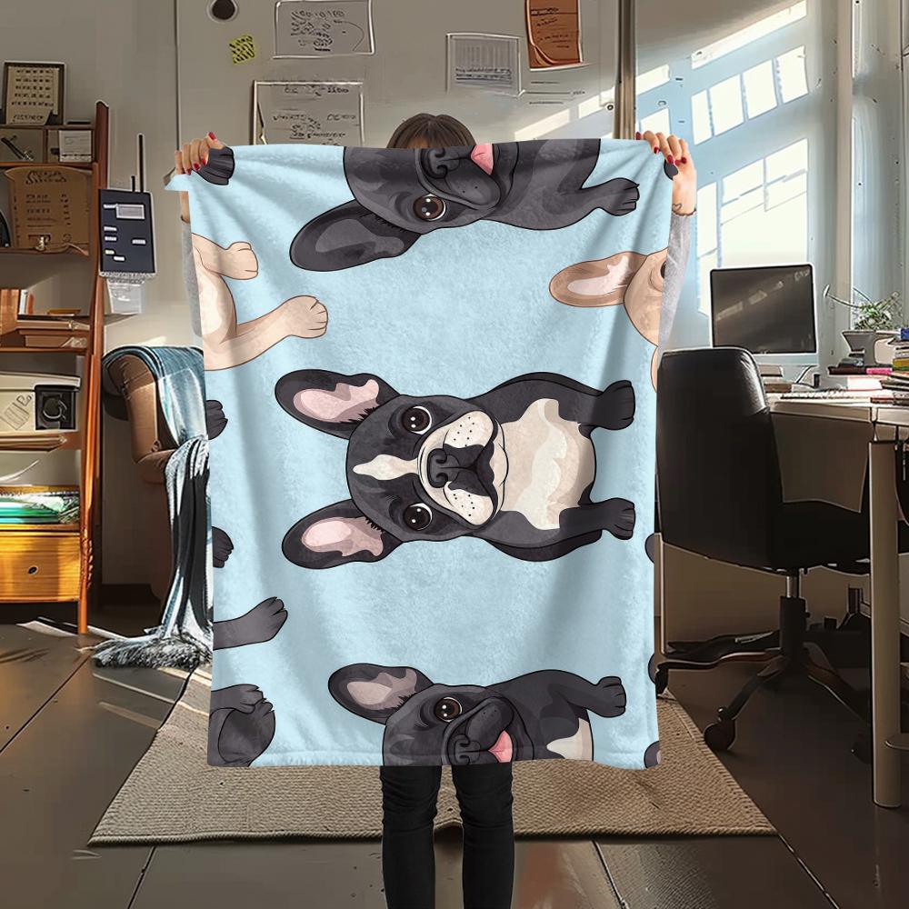 Cartoon Images of Cats Dogs Print Flannel Blanket,High Quality Comfortable for All Seasons,Home Decor,Warmth and Comfort,Perfect for Christmas Gifts